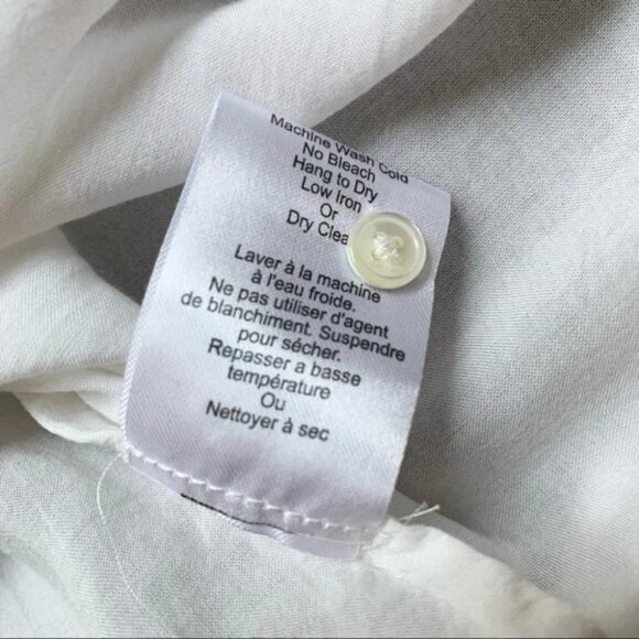 Aritzia Babaton Blouse 3/4 Length Bishop Sleeve Button Flowy White Size XS - Picture 10 of 13